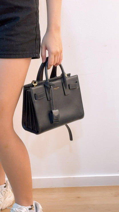 YSL Black Nano Sac De Jour (GHW)