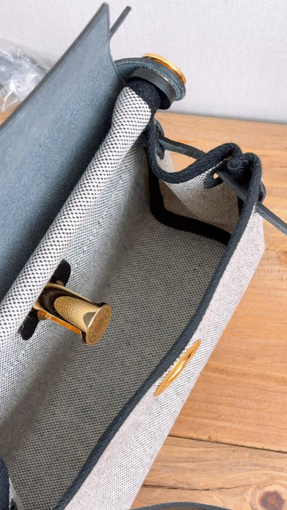 Hermes Noir / Ecru Herbag Zip 20 (GHW)