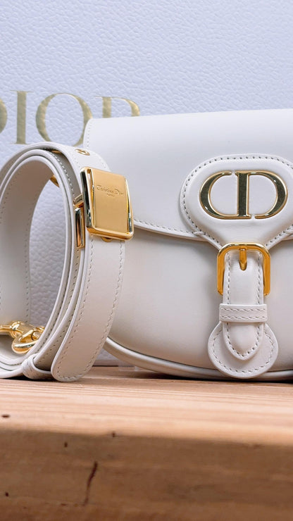 Dior White Calfskin Mini Bobby (GHW)