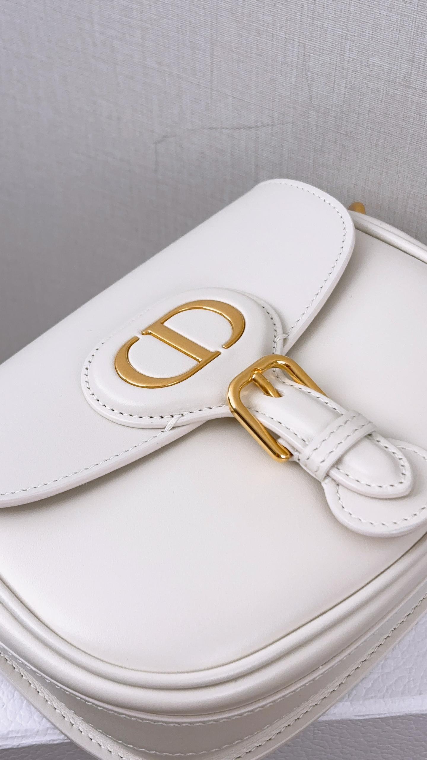 Dior White Calfskin Mini Bobby (GHW)