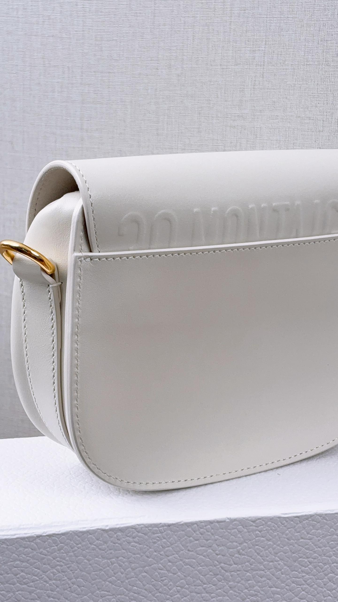 Dior White Calfskin Mini Bobby (GHW)