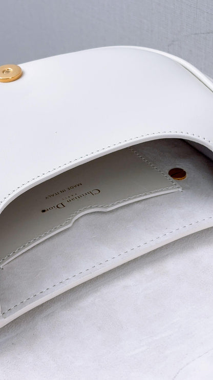 Dior White Calfskin Mini Bobby (GHW)