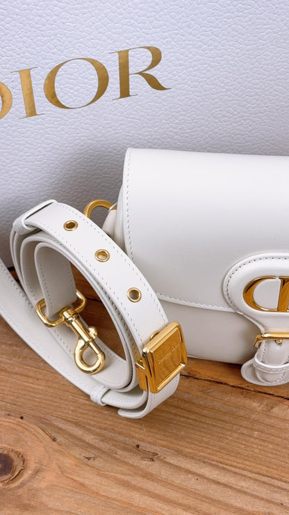 Dior White Calfskin Mini Bobby (GHW)