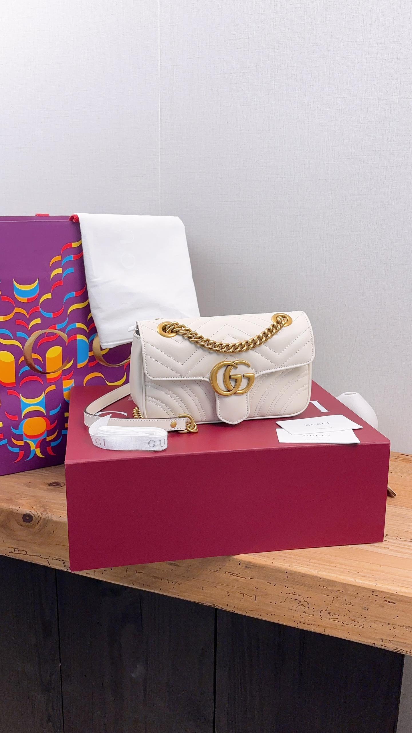 Gucci White Marmont Mini (GHW)