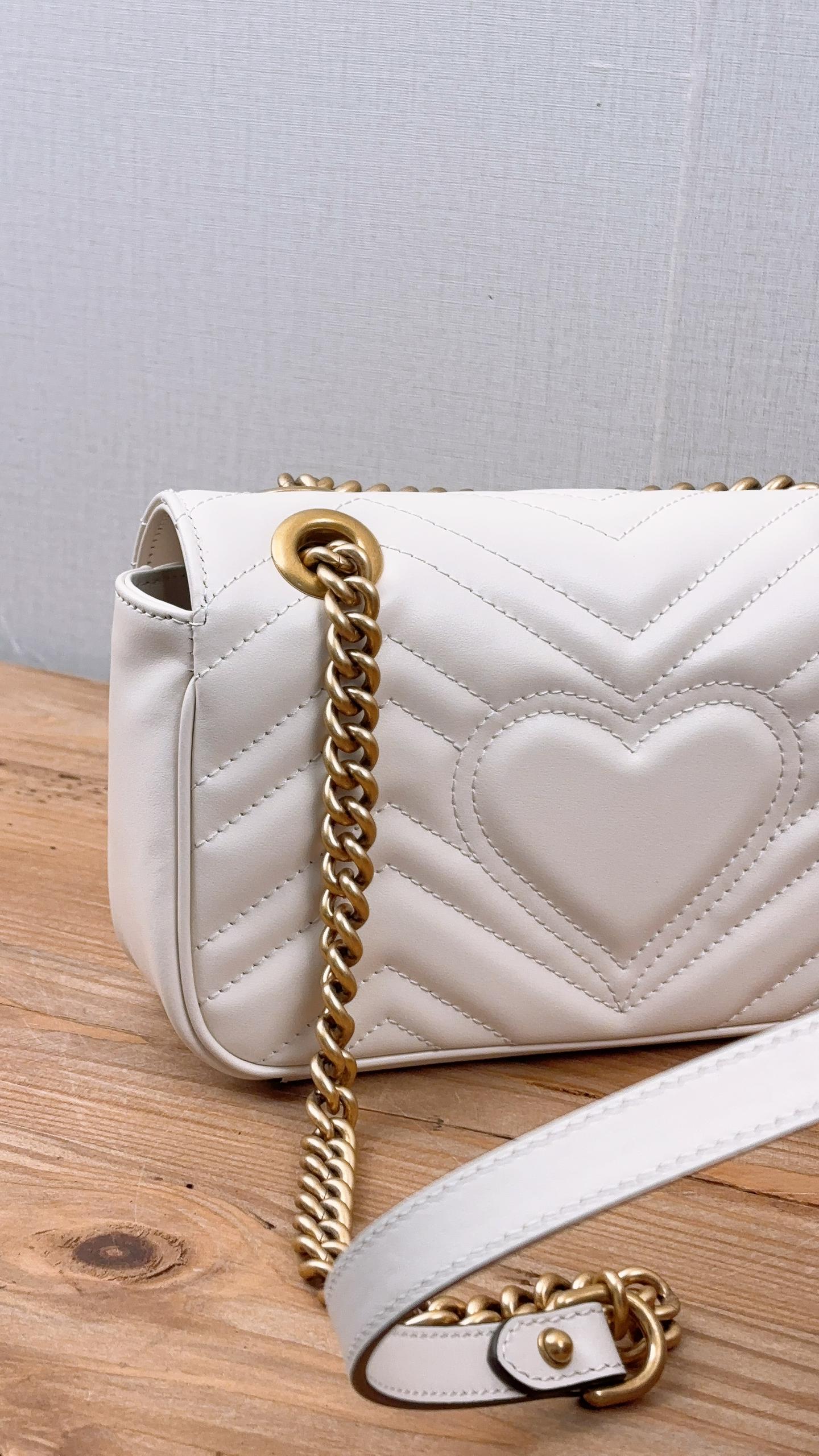 Gucci White Marmont Mini (GHW)