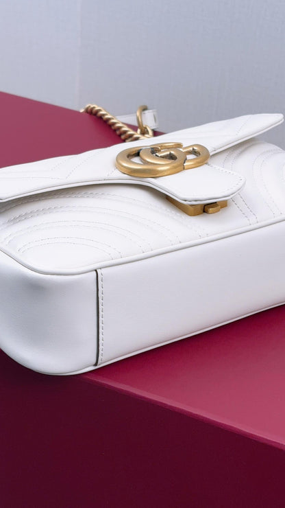 Gucci White Marmont Mini (GHW)