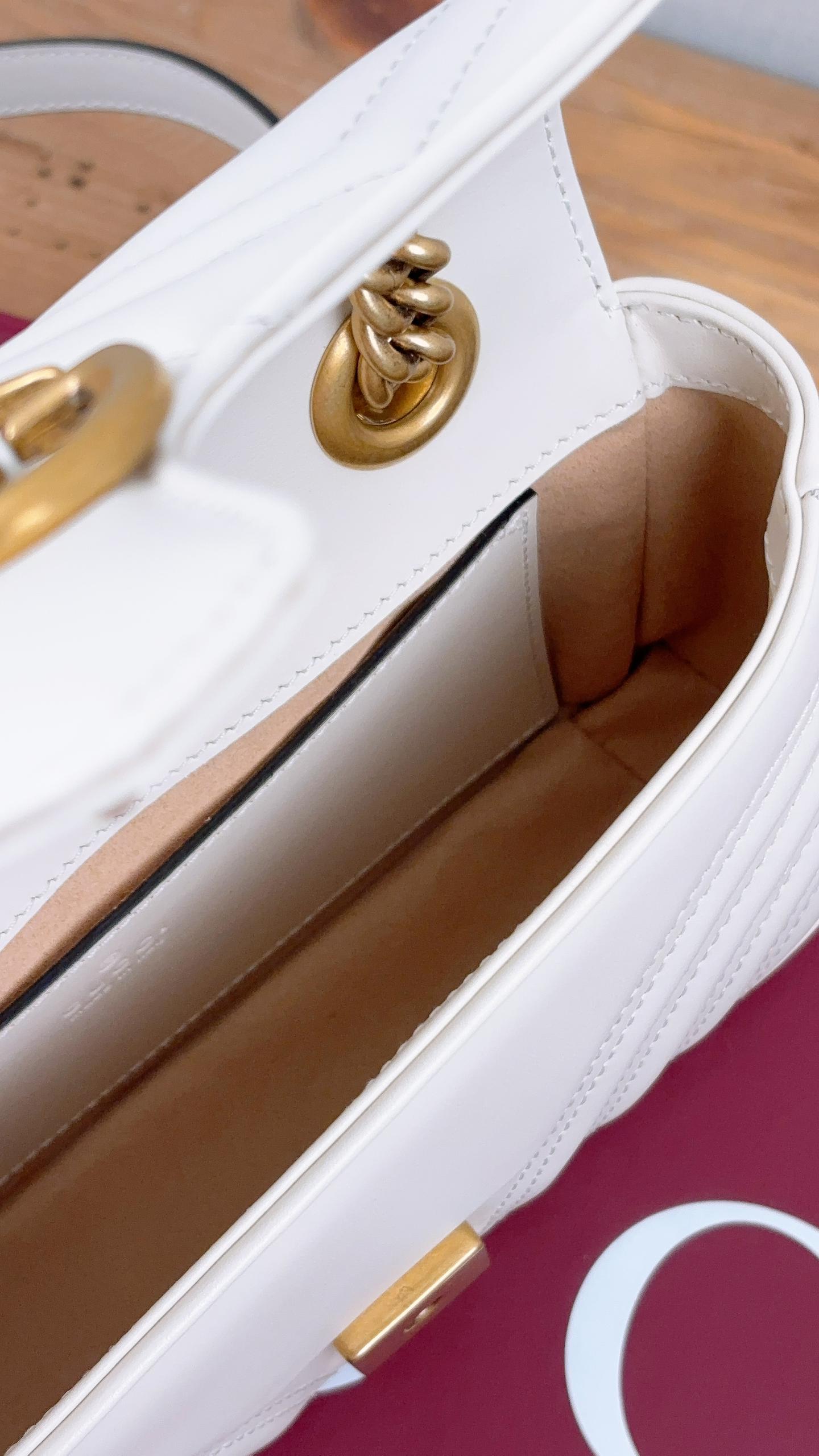 Gucci White Marmont Mini (GHW)