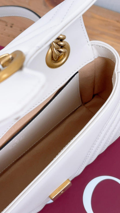 Gucci White Marmont Mini (GHW)
