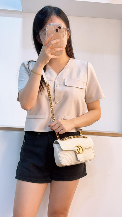 Gucci White Marmont Mini (GHW)