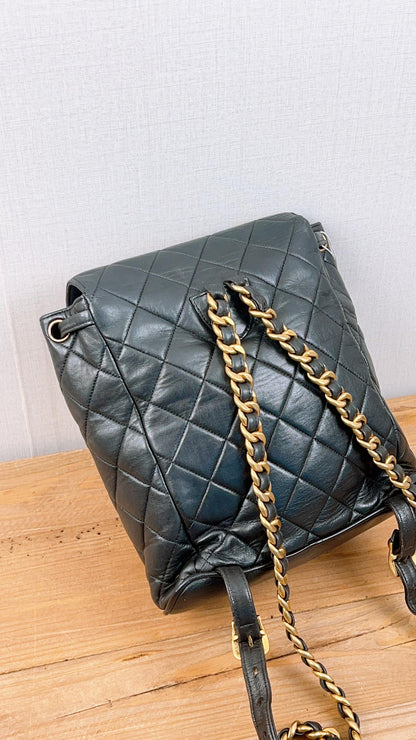 Chanel Vintage Black Lambskin Duma Backpack