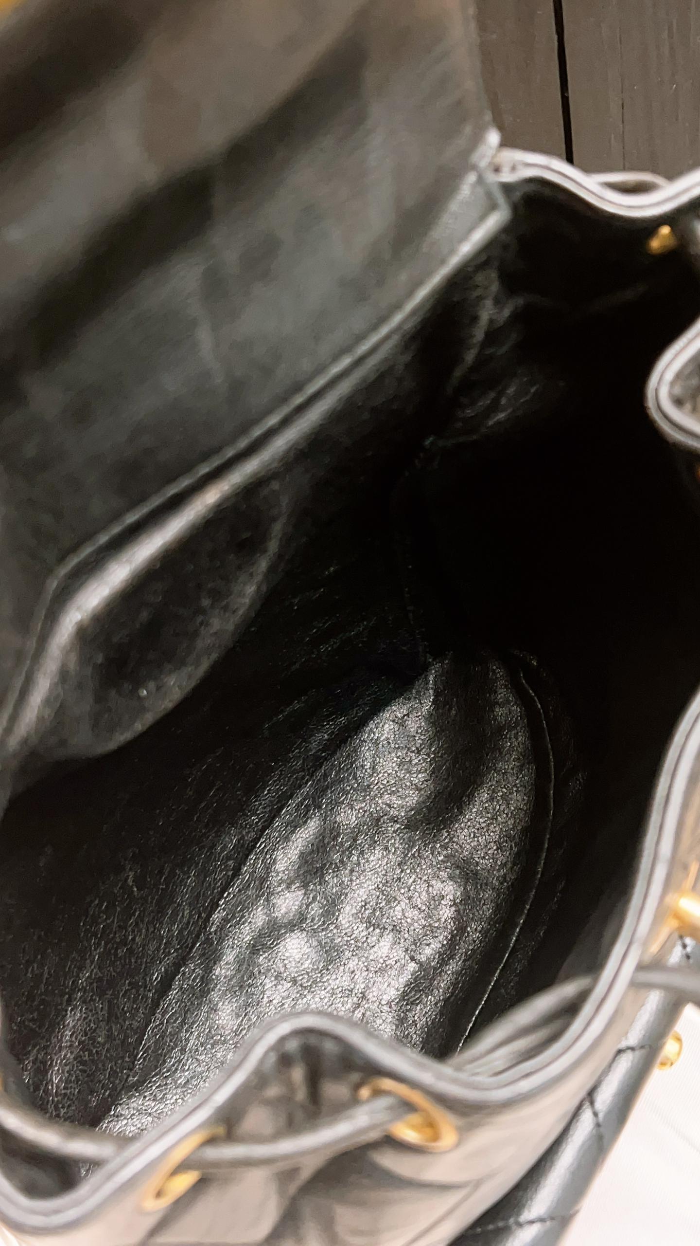 Chanel Vintage Black Lambskin Duma Backpack