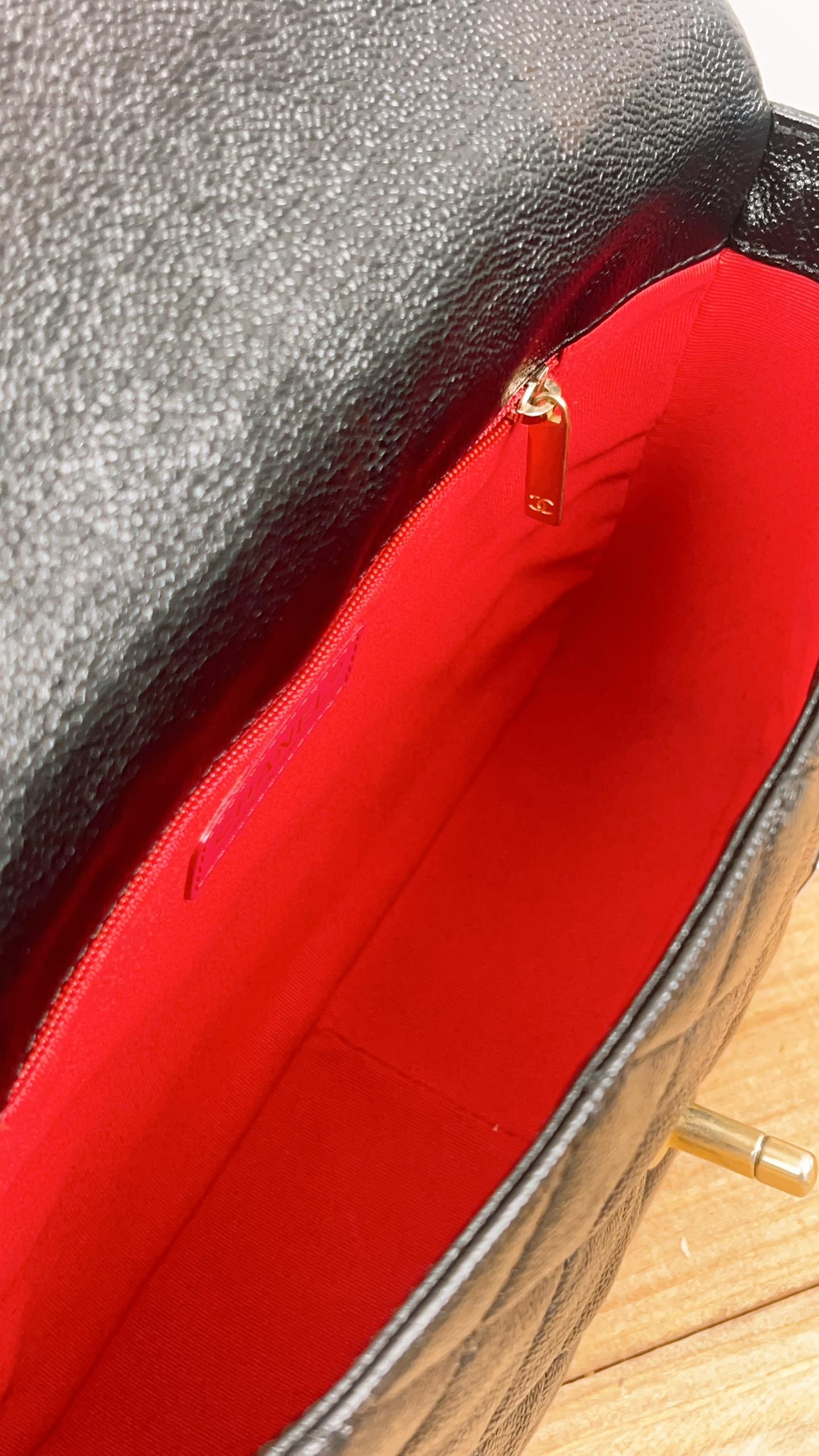 Chanel Black Shiny Caviar Quilted Melody Flap (GHW)