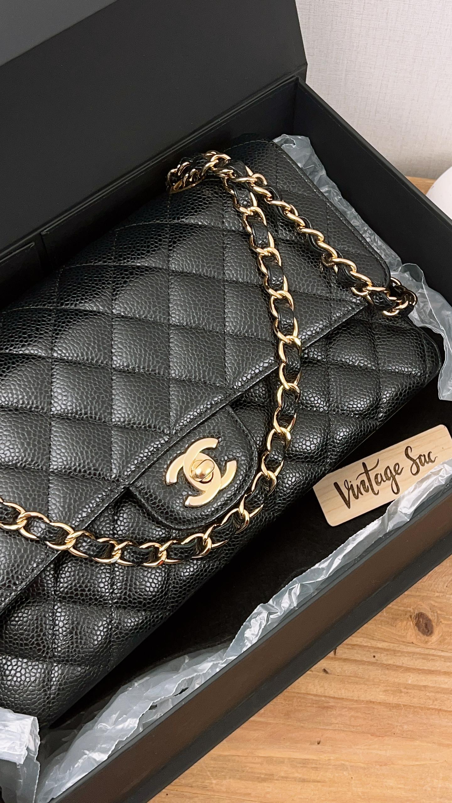 Chanel Black Caviar Medium CF (GHW)