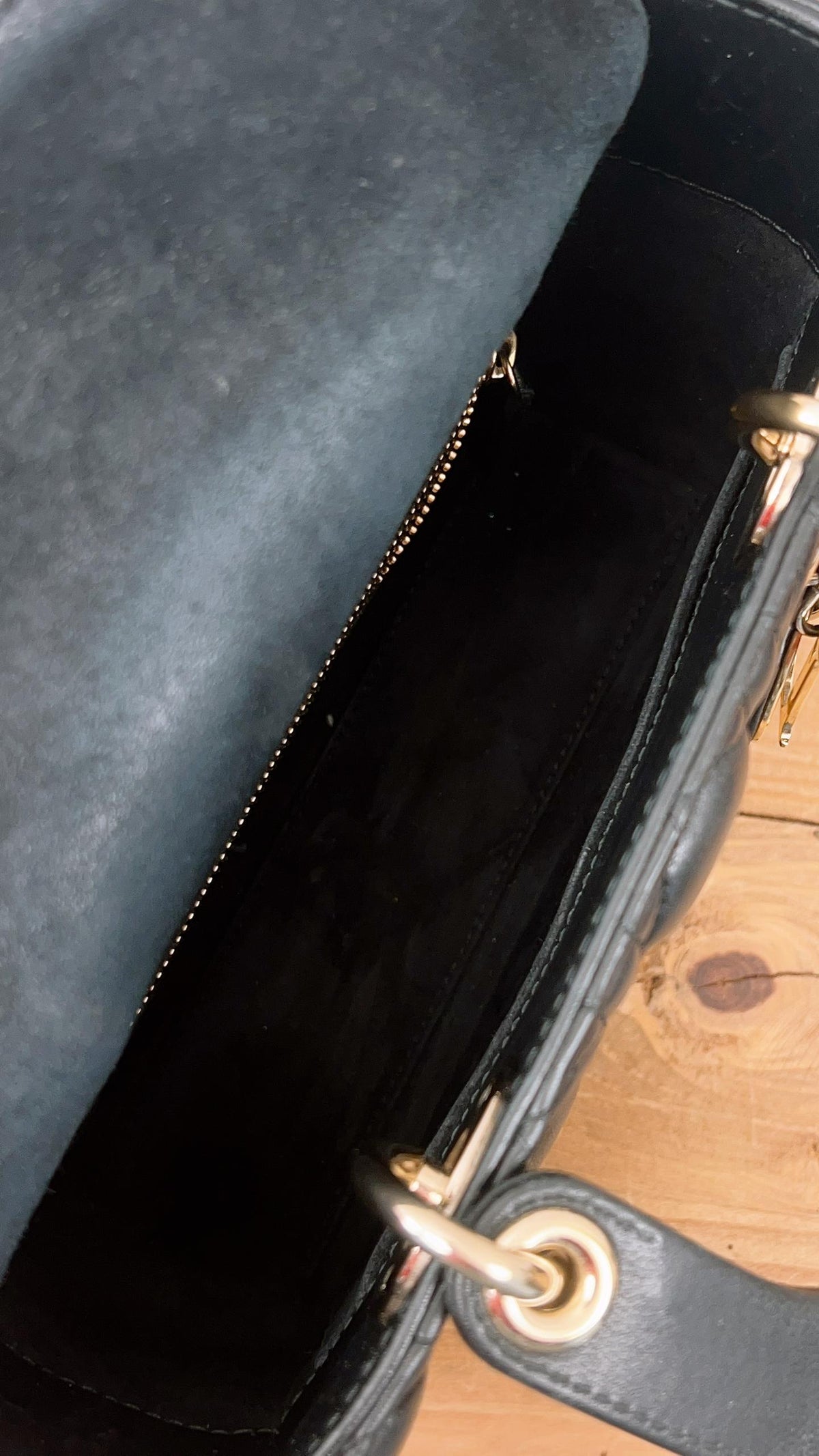 Dior Black Lambskin Small Lady Dior (GHW)