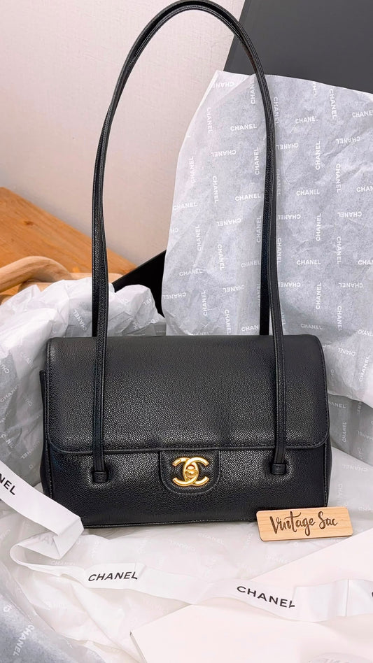 Chanel Black Caviar Small Preppy Coco (GHW)