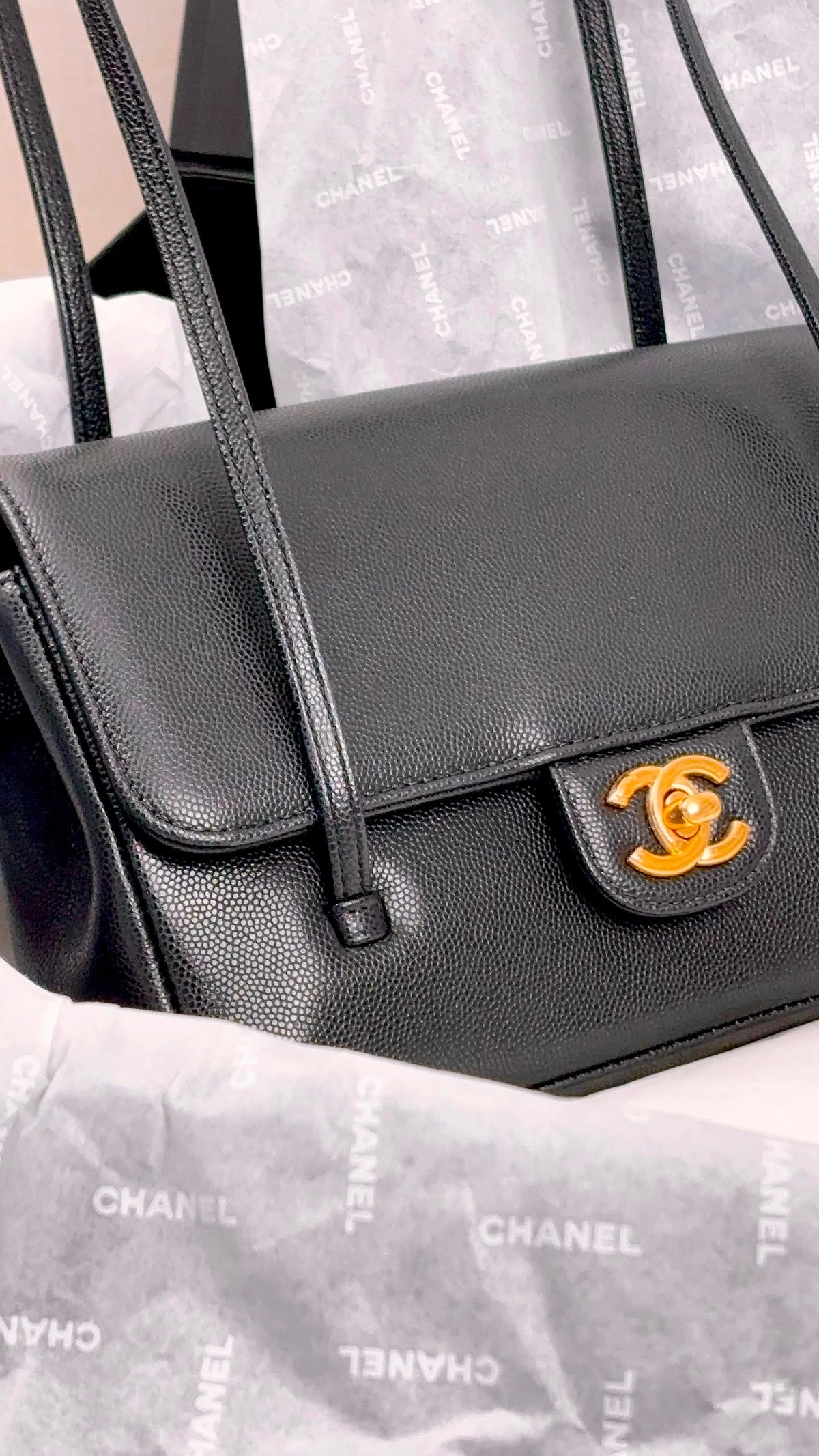Chanel Black Caviar Small Preppy Coco (GHW)
