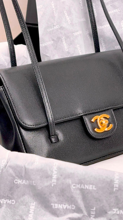 Chanel Black Caviar Small Preppy Coco (GHW)