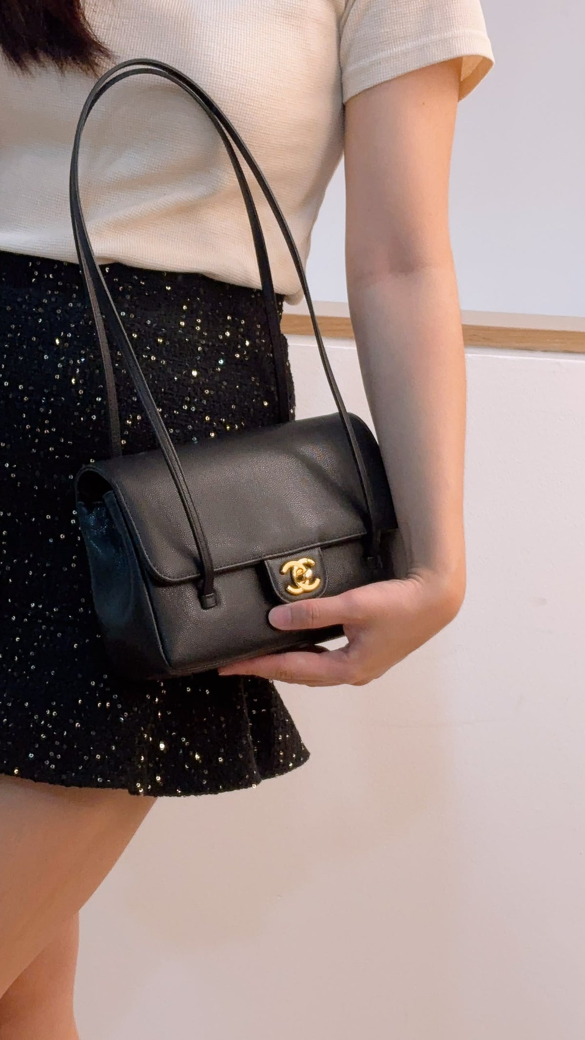 Chanel Black Caviar Small Preppy Coco (GHW)