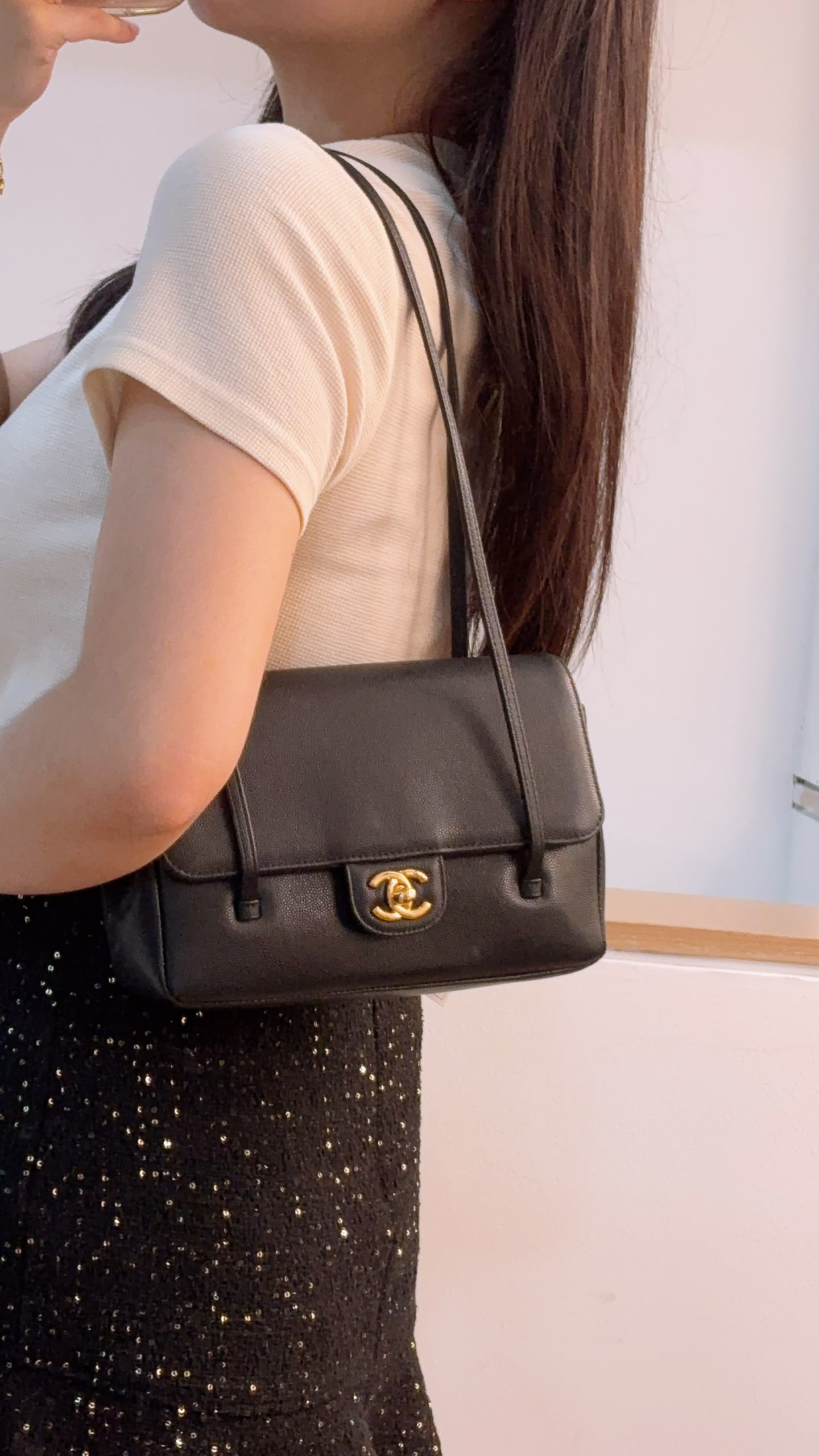 Chanel Black Caviar Small Preppy Coco (GHW)