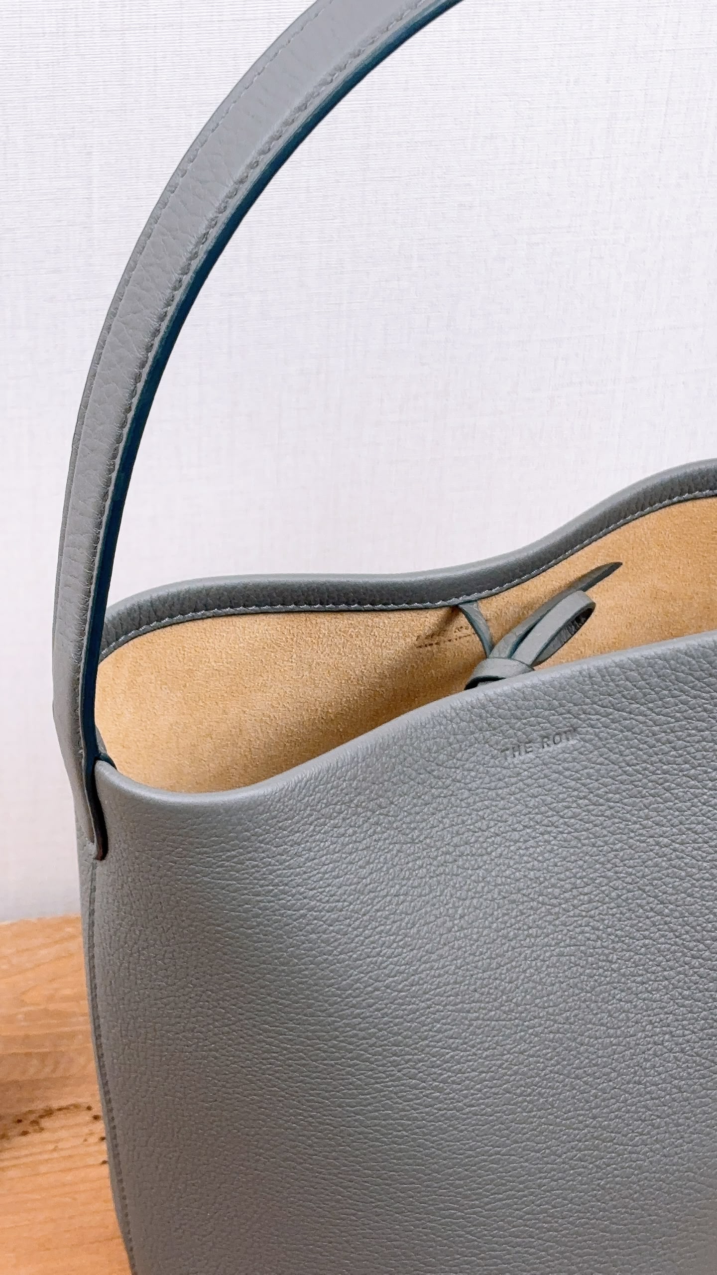The Row Grey Grained Calfskin Small N/S Park Tote