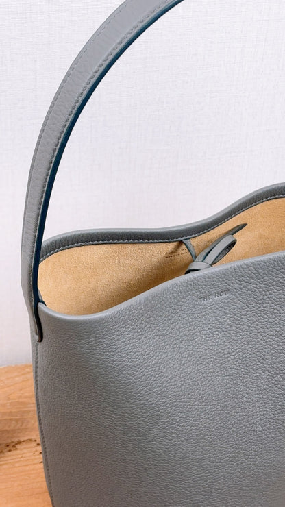 The Row Grey Grained Calfskin Small N/S Park Tote