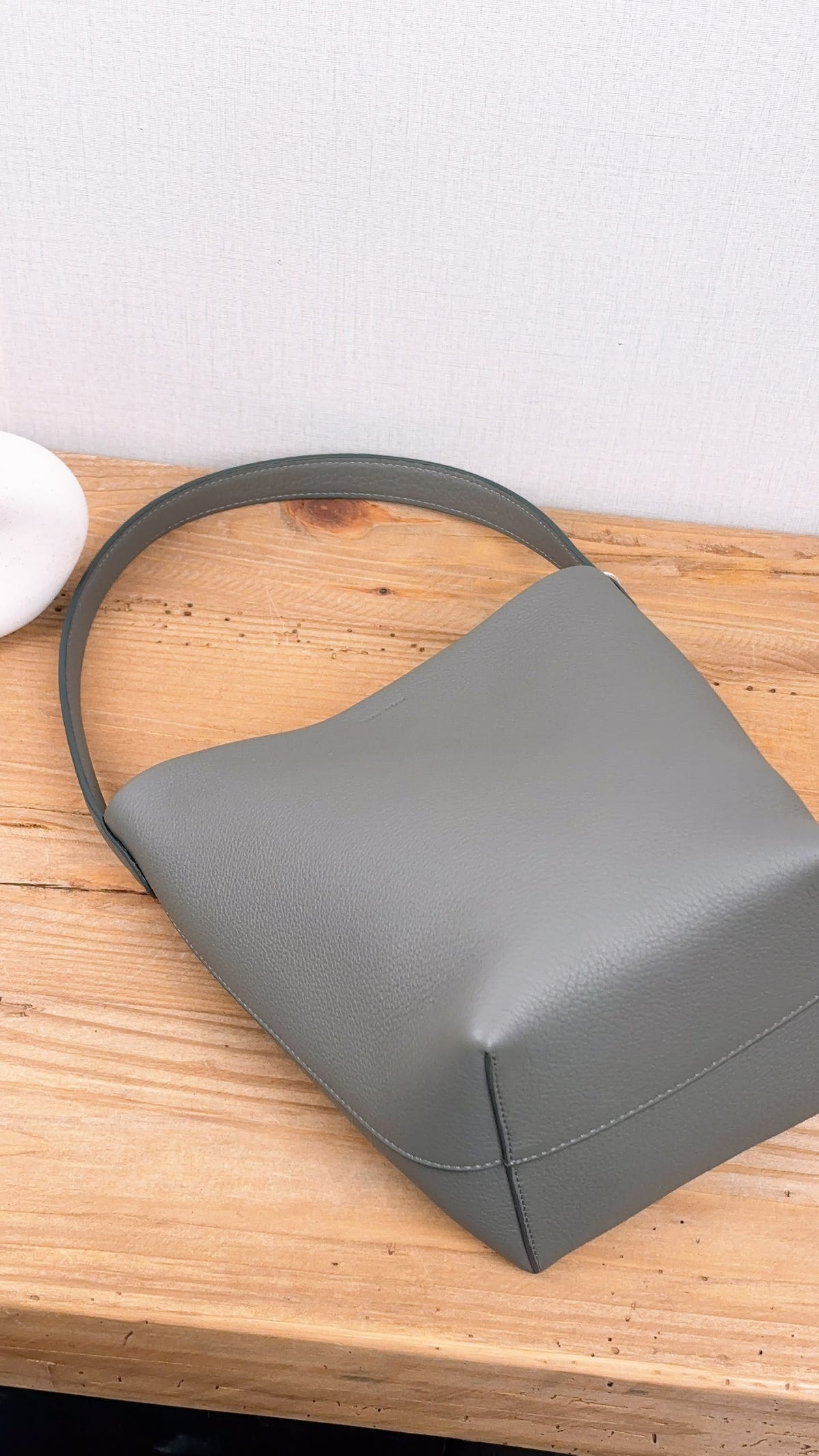 The Row Grey Grained Calfskin Small N/S Park Tote