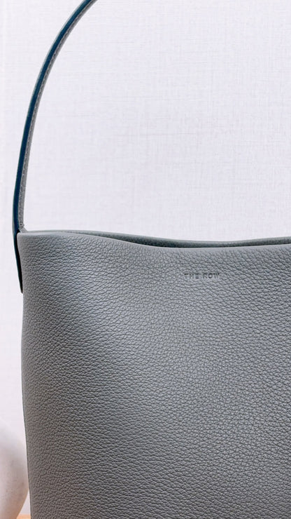 The Row Grey Grained Calfskin Small N/S Park Tote