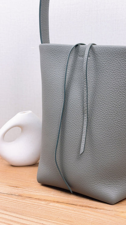 The Row Grey Grained Calfskin Small N/S Park Tote