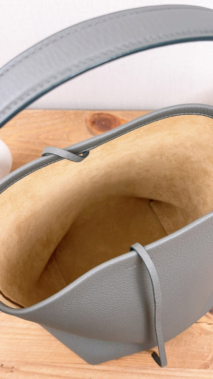 The Row Grey Grained Calfskin Small N/S Park Tote