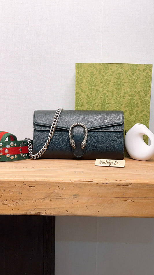 Gucci Black Calfskin Dionysus East West Bag