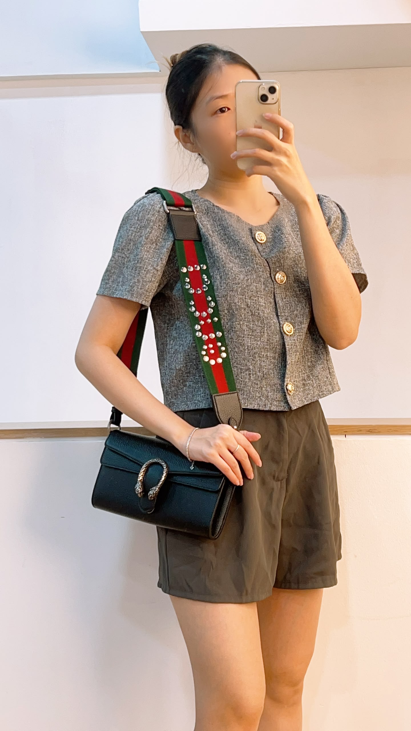 Gucci Black Calfskin Dionysus East West Bag