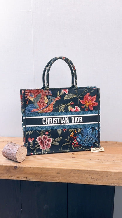 Dior Navy Jardin d’Hiver Large Book Tote