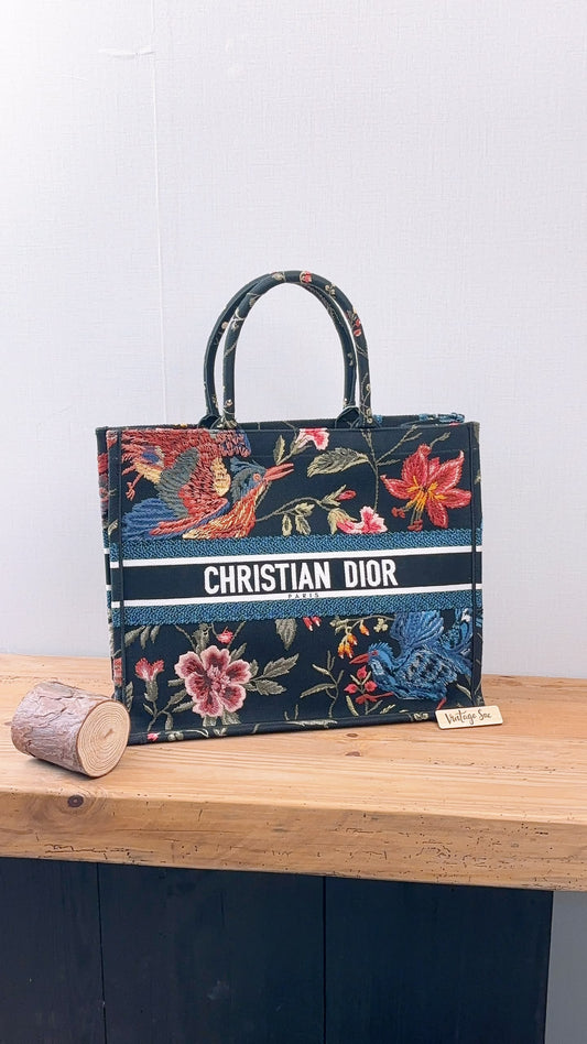 Dior Navy Jardin d’Hiver Large Book Tote