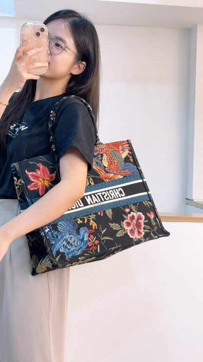 Dior Navy Jardin d’Hiver Large Book Tote