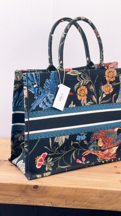 Dior Navy Jardin d’Hiver Large Book Tote