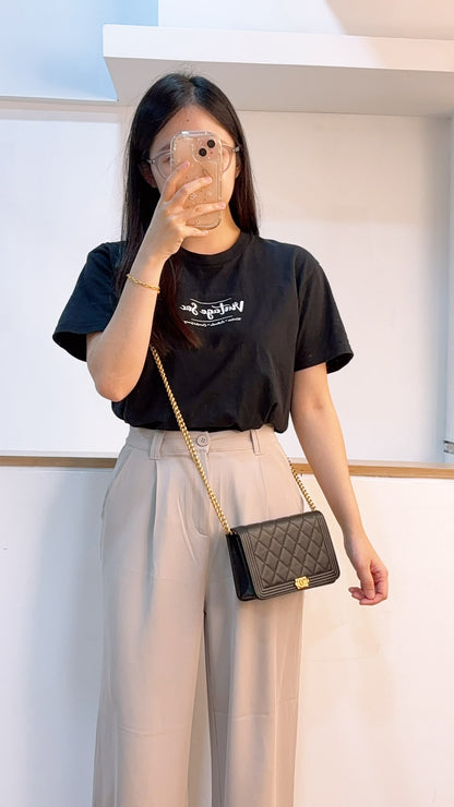Chanel Black Caviar Boy WOC (GHW)