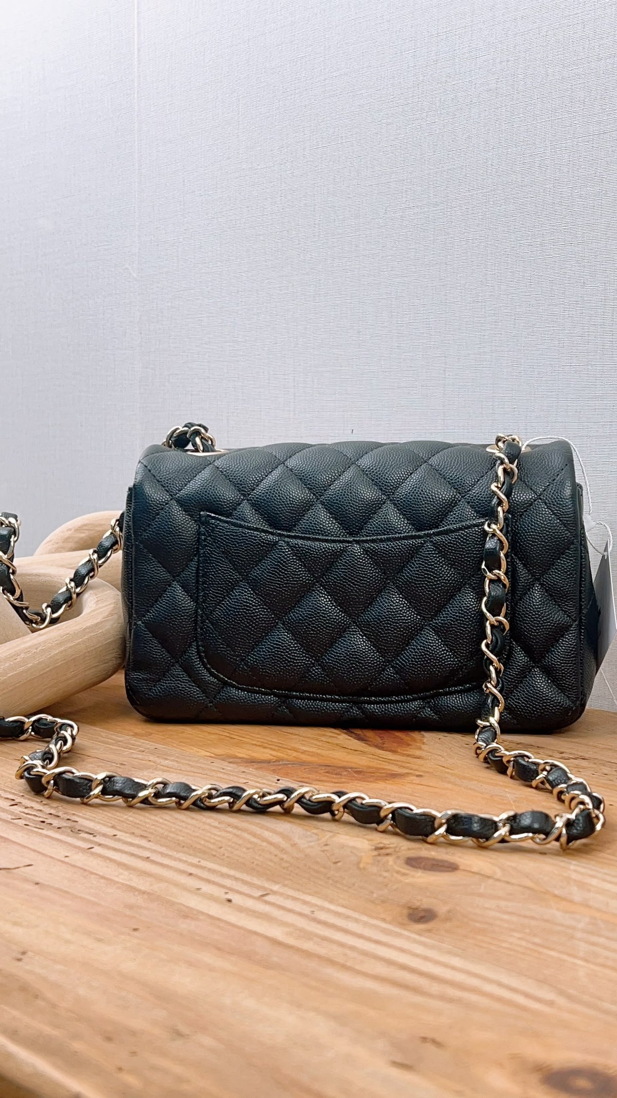 Chanel Black Caviar Mini Rectangular Flap (GHW)