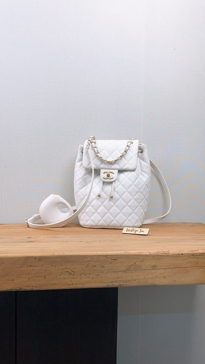 Chanel White Caviar Urban Spirit Backpack (LGHW)