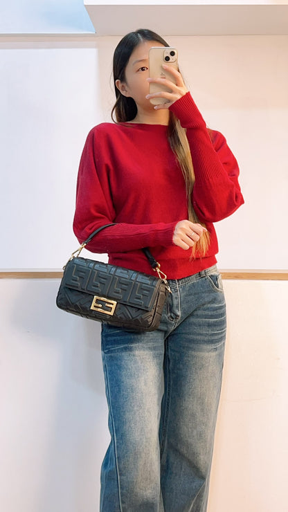 Fendi Black Calfskin Baguette (GHW)