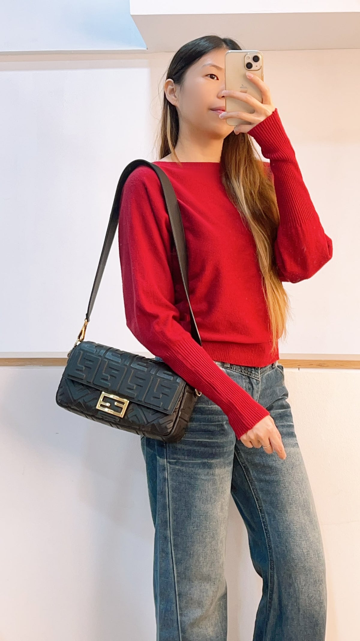 Fendi Black Calfskin Baguette (GHW)