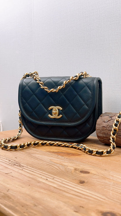 Chanel Black Calfskin 24s Casual Measenger Bag (GHW)