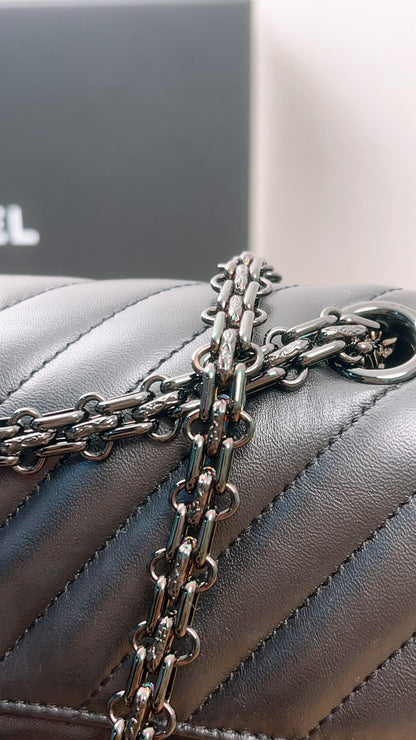 Chanel So Black Aged Calfskin Mini 2.55 in Chevron