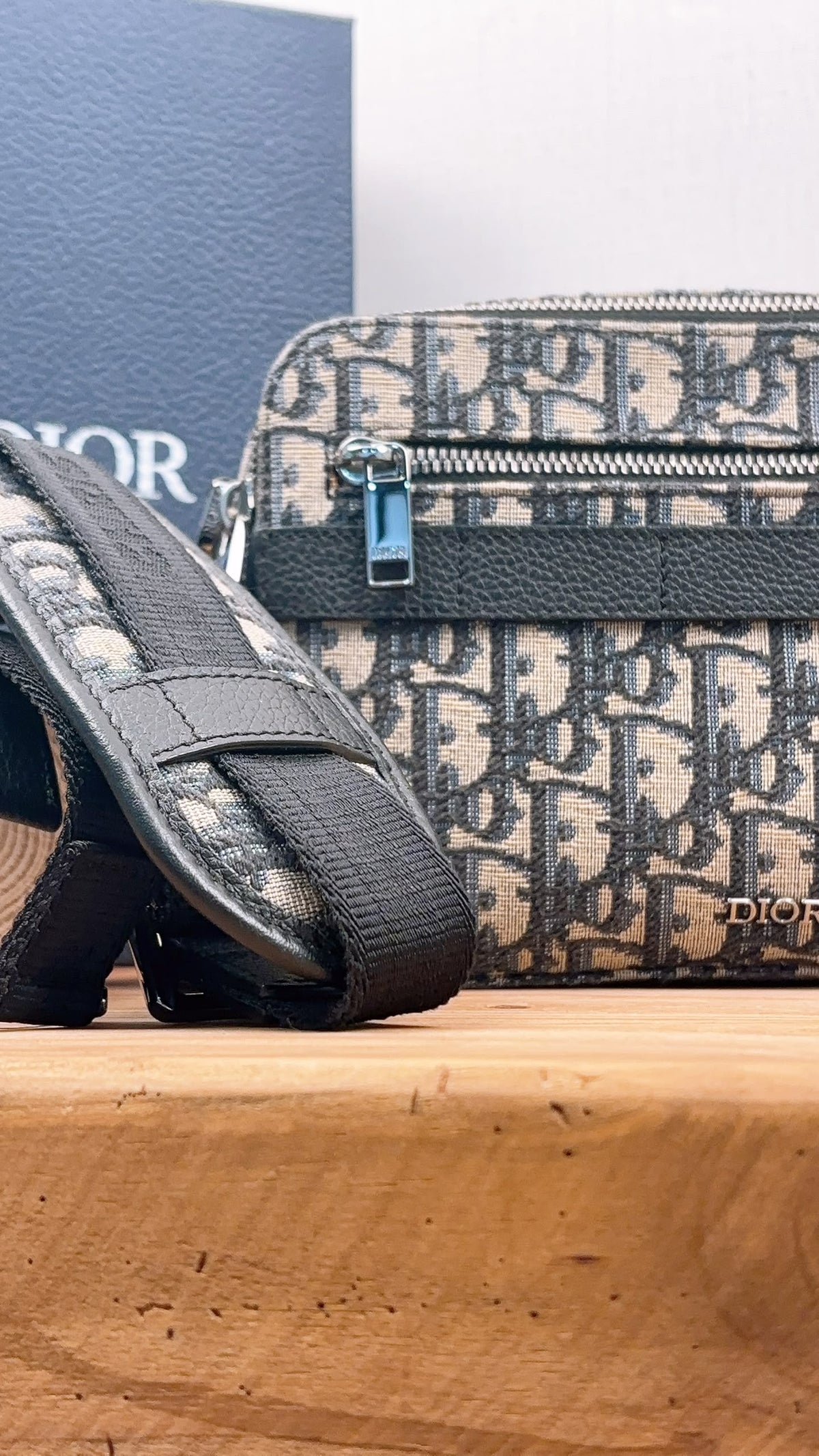 Dior Navy Oblique Canvas Safari Messenger Bag
