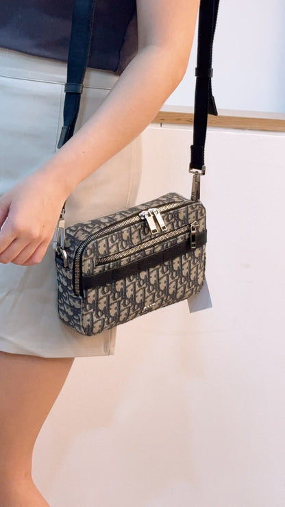 Dior Navy Oblique Canvas Safari Messenger Bag
