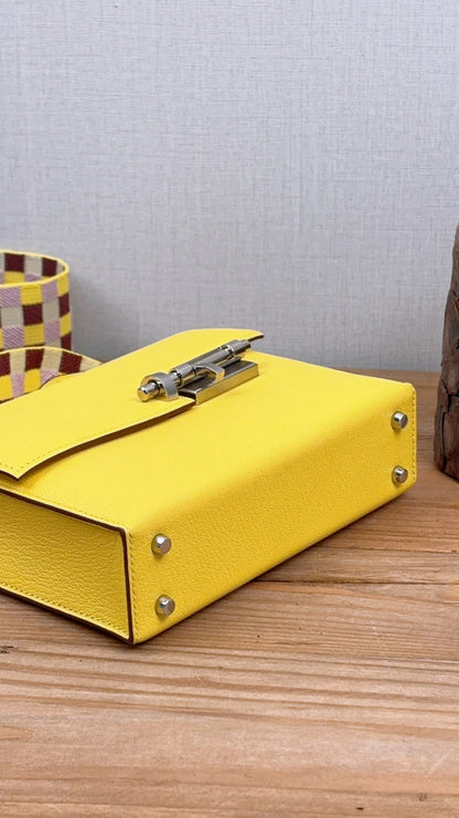 Hermes Jaune Citron Mini Verrou (PHW)