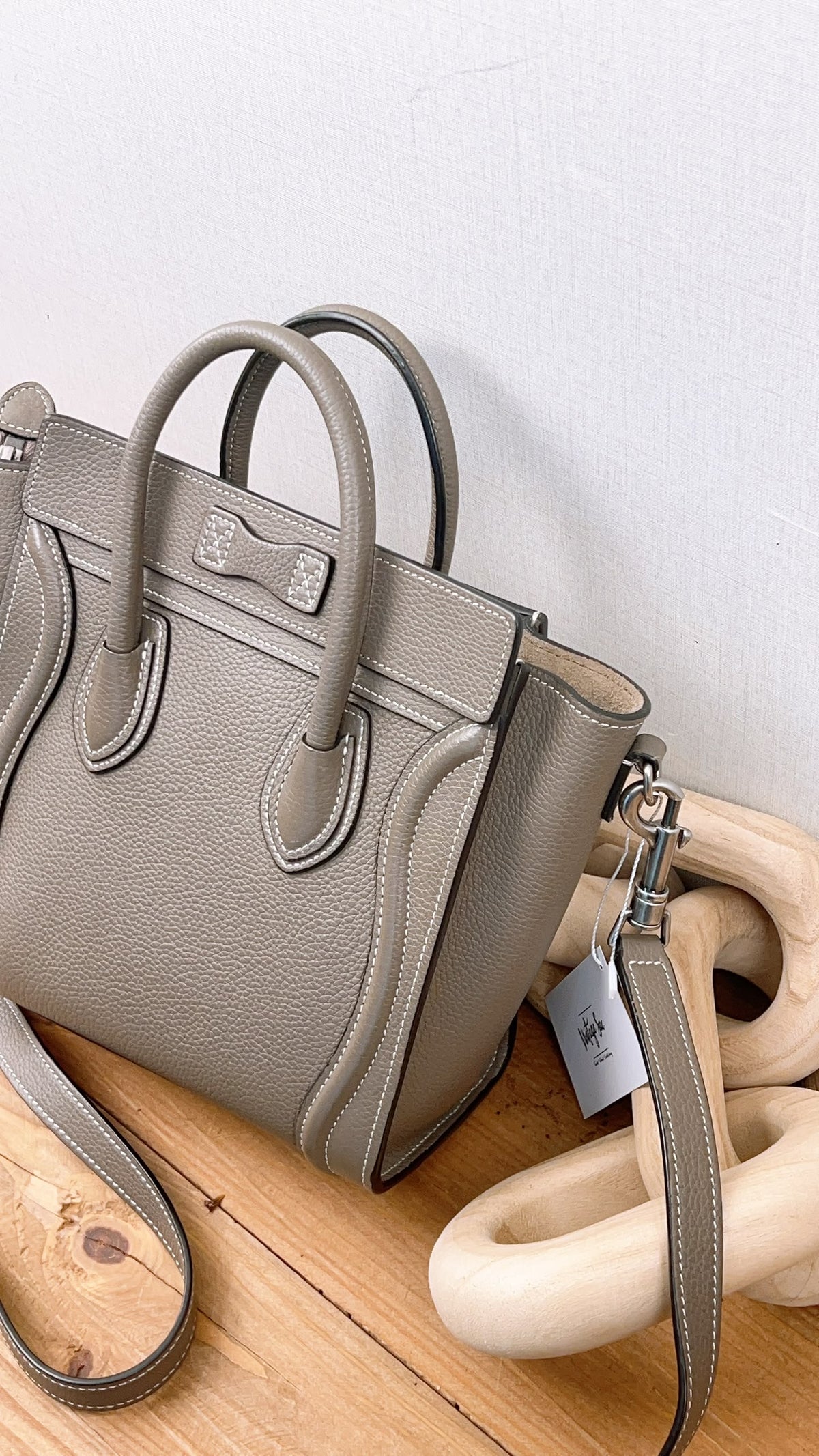 Celine Taupe Calfskin Nano Luggage