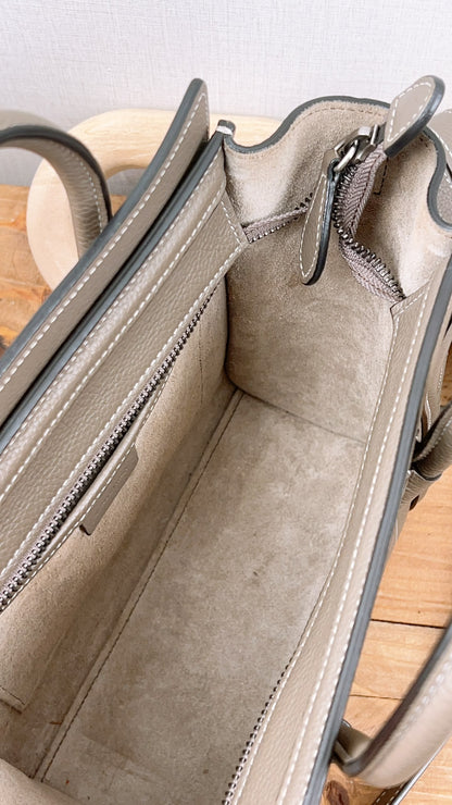 Celine Taupe Calfskin Nano Luggage