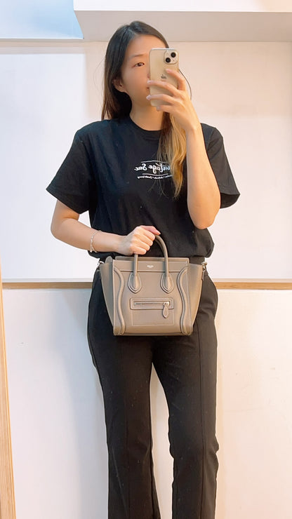Celine Taupe Calfskin Nano Luggage