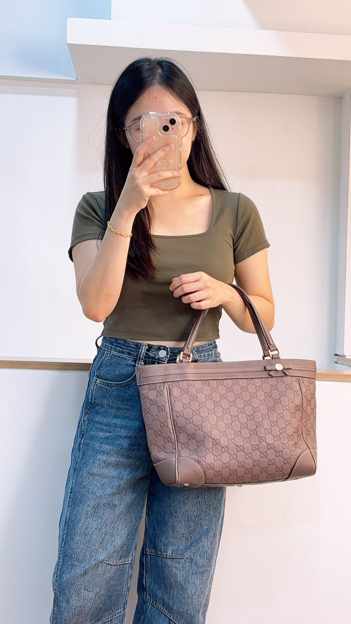 Gucci Purple Guccissima Mayfair Tote