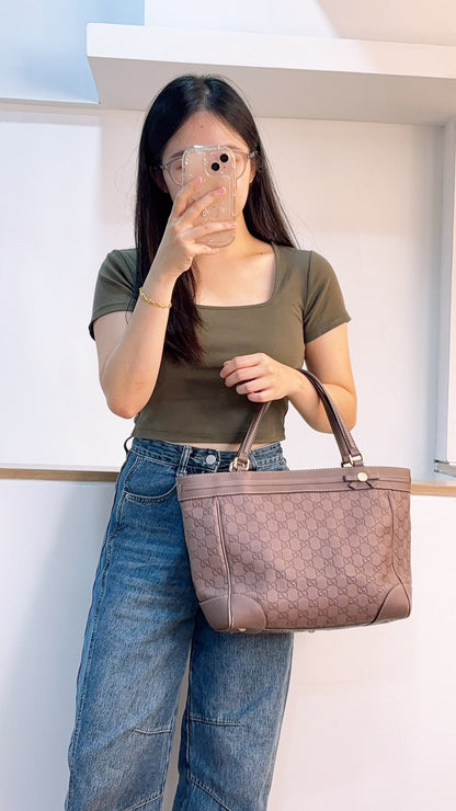 Gucci Purple Guccissima Mayfair Tote